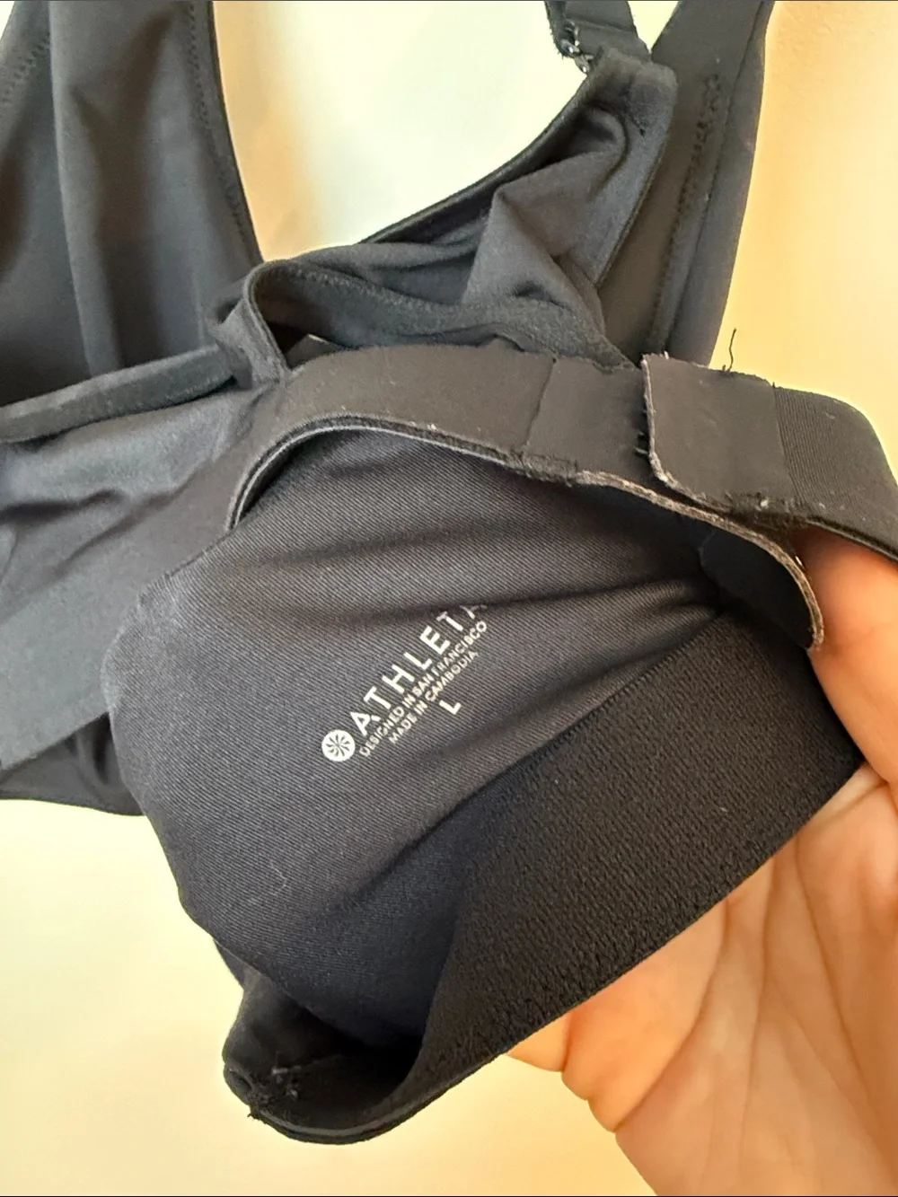 Athleta Racerback Sports Bra Black Large Running Athletic Athleisure Adjustable